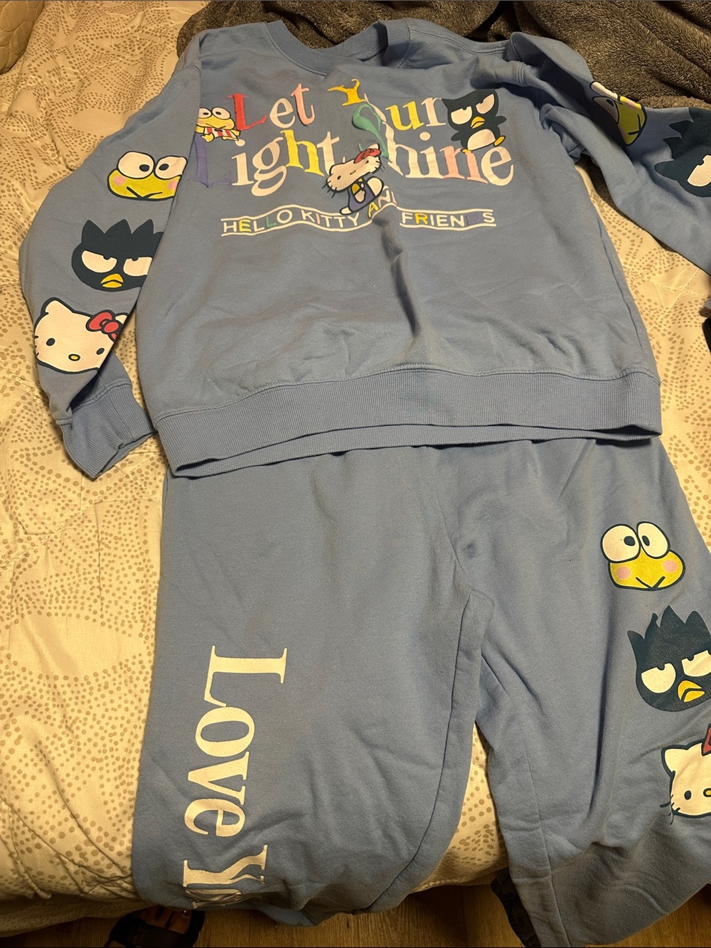 Hello Kitty Kids Pajama Set - Light Blue with Multicolor Prints